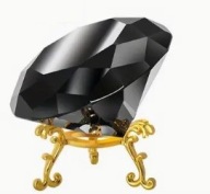 Czarny diament karbonado kryształ dekoracyjny 6cm duży Black Orlov Enigma