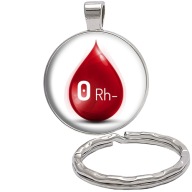 Brelok do kluczy/ka - Moja Grupa Krwi - 0 Rh- zawieszka plecak portwel
