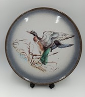 Vintage stara ciekawa mosiężna taca talerz z arabskim napisami 29cm