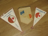SLAVIA PRAHA zestaw proporczyków z PRL
