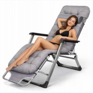 Leżak ogrodowy rozkładany metalowy z poduszką Ideal Garden