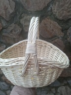 KOSZYK WIELKANOCNY STROIK NA ŚWIĘCONKĘ WIKLINOWY KOSZYCZEK DUŻY BIAŁY KOSZ