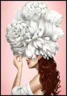 A2 PLAKAT KOBIETA DZIEWCZYNA KWIATY NA GŁOWIE KOBIECOŚĆ GLAMOUR ABSTRAKCJA