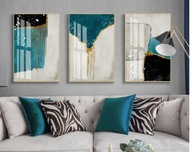 Tryptyk,plakaty 50x70 niebiesko złota abstrakcja