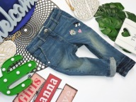 Pocopiano - denimowe rurki jeans , naszywki r 86