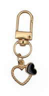 Brelok do kluczy dla kobiet serce w sercu czarne do torebki kosmetyczki