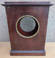 Skrzynia do zegara kominkowego z drzewa mahoniowego śr otworu tarczy 117 mm