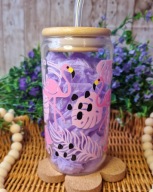 Szklanka 500 ml do drinków z pokrywką i słomką flaming iced coffee prezent