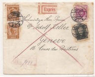 KOŁOMYJA -GENEVA- koperta expres erka -obieg 1928 rok