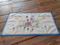 LNIANA RĘCZNIE WYKONANA MAKATKA HAFT RĘCZNY PARA MAKI CHABRY KŁOSY 38 x 66