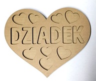 WYSYPYWANKA KARTONOWA SENSORYCZNA „Serce z napisem Dziadek” – 25 × 20 cm