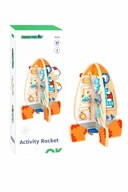 Tooky Toy Drewniana Rakieta Manipulacyjna Labirynt Zębatki 3+ Duża