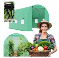 TUNEL FOLIOWY OGRODOWY SZKLARNIA FOLIAK STELAŻ MOCNY DUŻY NAMIOT NA WARZYWA