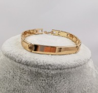 AAA Bransoletka 18K pozłacana 19 CM 7MM gładka z blaszką