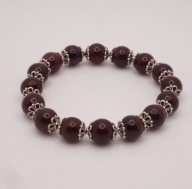 Bransoletka handmade z naturalnego granatu na gumce jubilerskiej