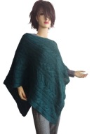 ciepłe PONCZO MOHER moherowe warkocze