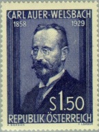 Austria 1954 Znaczek 1006 ** chemia Auer Welsbach nauka
