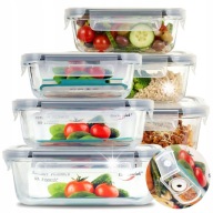 SZKLANE POJEMNIKI – NAJLEPSZY ZESTAW 6 SZTUK TYPU LUNCHBOX!
