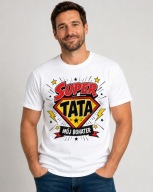 Koszulka „Super Tata – Mój Bohater” T-shirt Prezent na Dzień Ojca M