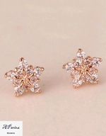 Kol0075 Kolczyki złocone sztyft gwiazdki z kryształkami