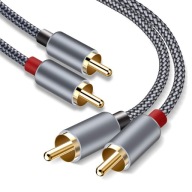 KABEL 2RCA - 2RCA 1,2m szmaciany oplot