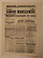 NOWY KURJER WARSZAWSKI - KARTKA, ZDJĘCIE, ULOTKA - DODATEK NADZWYCZAJNY