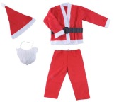 Strój Mikołaja dla dorosłych 102×81 cm – kurtka, spodnie, czapka, broda