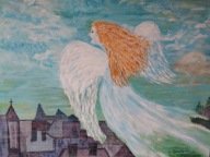 Anioł- Obraz ręcznie malowany