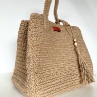 Jute Urban Voyager - torba damska jutowa handmade, styl boho, modny detal