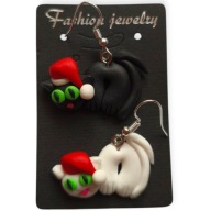 KOLCZYKI Z MODELINY Świąteczne Koty