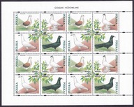 1994 Gołębie hodowlane Fi arkusik 3363-66 ** perforacja prawo
