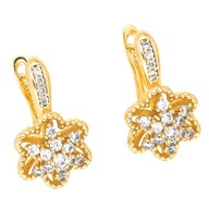 51818 KOLCZYKI 18K POZŁACANE 21/13 MM eleganckie z cyrkoniami