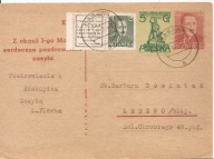 GĄSAWA -LESZNO WLKP -karta pocztowa -obieg 1955 r -NIECH ŻYJE 1 MAJA PLEWKA