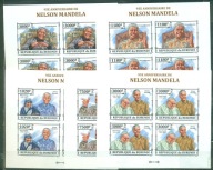 JPII.-N.MANDELA -95 ROCZ. REP.BURUNDI. Mi. Bl. x5. B**2013r.