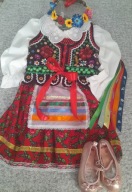 Strój krakowski dla dziewczynki JULIA NR kat 9 , 86-110,3-5 lat,+ buciki