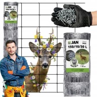 SIATKA OGRODZENIOWA LEŚNA UNIWERSALNA 150/10/30L 50M SARNY OGRODZENIE PŁOT