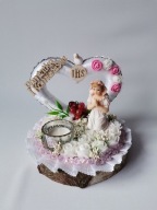 Pamiątka Komunii Dziewczynka Klęcząca W Sercu Róże Piankowe