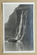 Norwegia Siedem Sióstr wodospad statek Seven Sisters obieg Norge fiord