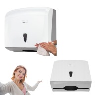 POJEMNIK DOZOWNIK PODAJNIK RĘCZNIKI PAPIEROWE BIAŁY NAŚCIENNY Z ATESTEM PZH