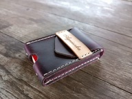 Etui na karty, dokumenty, wizytownik, skóra naturalna, fiolet