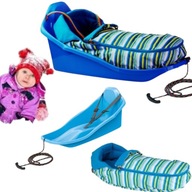 SANKI DLA DZIECI MALUCHA PLASTIKOWE ZE ŚPIWORKIEM ŚLIZG Z OPARCIEM PASY