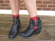 NEW LOOK BLACK CUT OUT ANKLE BOOTS - ROZ 36