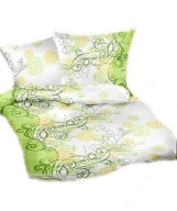 pościel z satyny 160x200 + 2x70x80 zamek S Dmuchawce zielone D-x