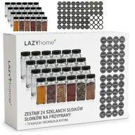 SŁOICZKI NA PRZYPRAWY SŁOIKI POJEMNIKI ZESTAW DO PRZYPRAW 24szt 72 NAKLEJKI