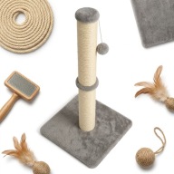 DRAPAK DLA KOTA WYSOKI SŁUPEK WIEŻA LEGOWISKO ZABAWKA KULKA POMPON SZNUREK