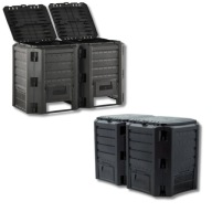 KOMPOSTOWNIK EKOBAT IKSM-800C 800L 2 KOMORY CZARNY 0524