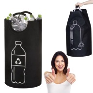 KOSZ DO SEGREGACJI NA BUTELKI PLASTIKOWE PUSZKI SKŁADANY Z UCHWYTAMI 100L