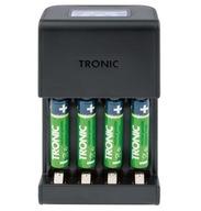 Ładowarka do akumulatorków z wyświetlaczem USB + 4 akumulatorki AAA TRONIC