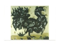 Pocztówka - Jan Budding, Czarna kura ...