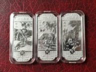 3 Chińskie Srebrne Sztabki